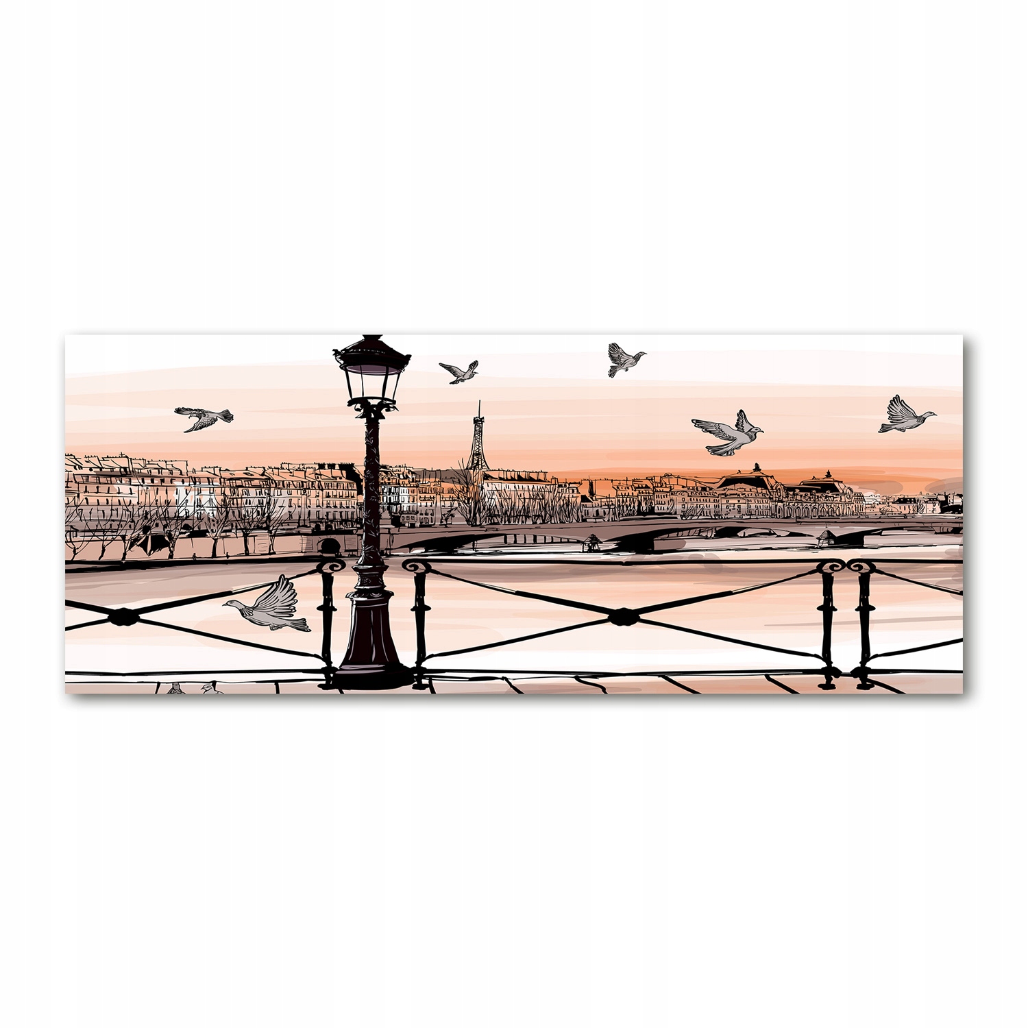 

Foto obraz szkło akryl Zmierzch w Paryżu 125x50 cm