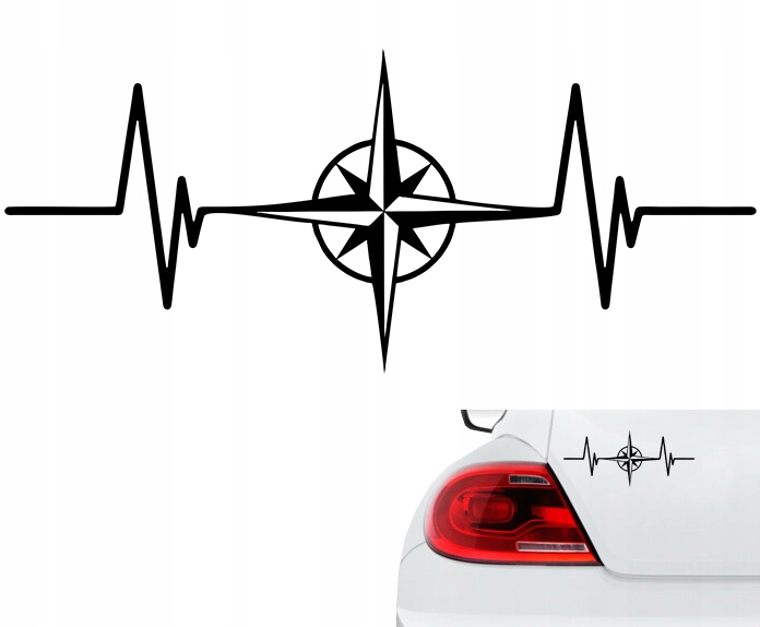 

Naklejka Puls Linia Życia Róża Wiatrów Kompas 22x7