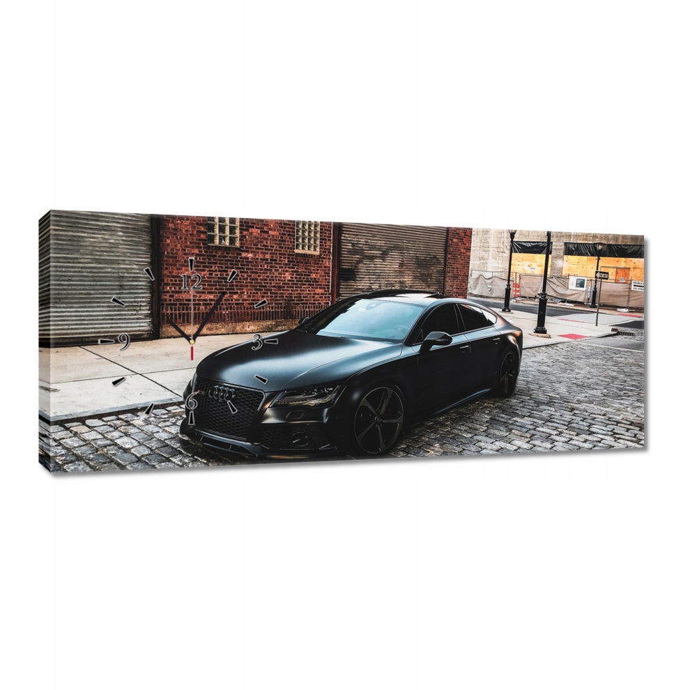 Nástěnné hodiny 100x40 černé Audi Rs