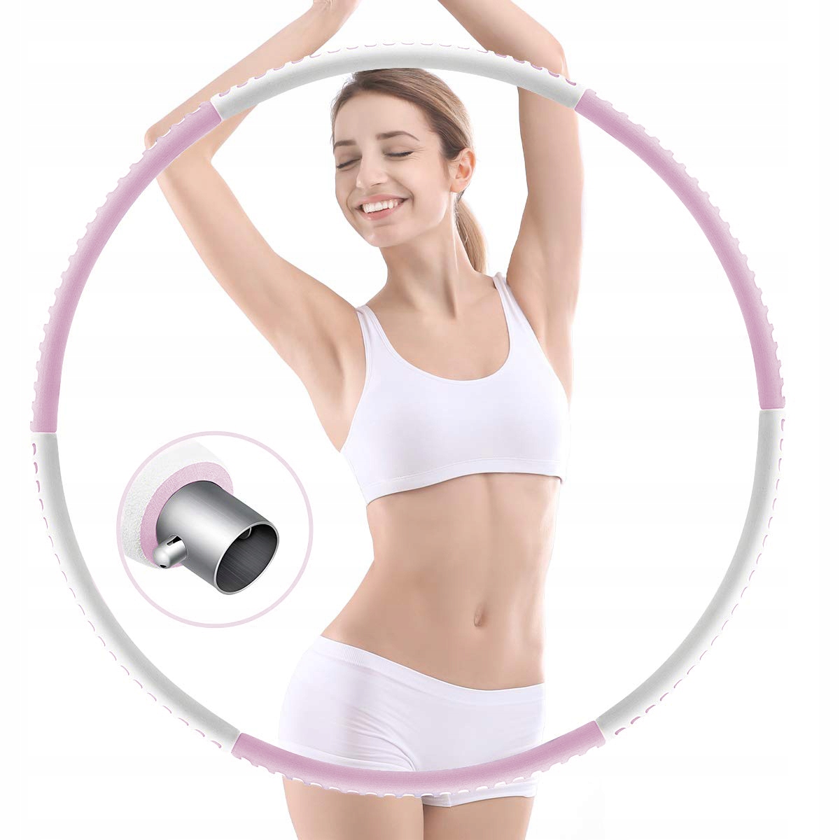 CIĘŻKIE HULA HOP PIANKOWE Z OBCIĄŻENIEM ODCHUDZAJĄCE KOŁO SKŁADANE FITNESS Model Light