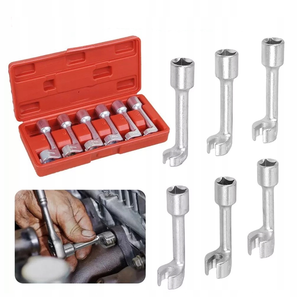 6 Ks otevřených kroužkových klíčů pro vodiče a vstřikovače