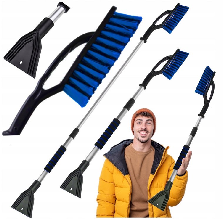 SZCZOTKA I SKROBACZKA DO SZYB TELESKOPOWA ALUMINIOWA DŁUGA 90-115cm