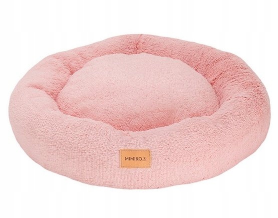 Levně Útulný chlupatý pelíšek pro psa Mimiko Pets Shaggy M 45 cm růžový