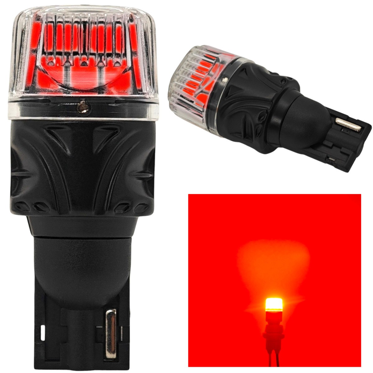 W16W, T15 żarówka Led 12V Canbus 1000lm Czerwona mocna