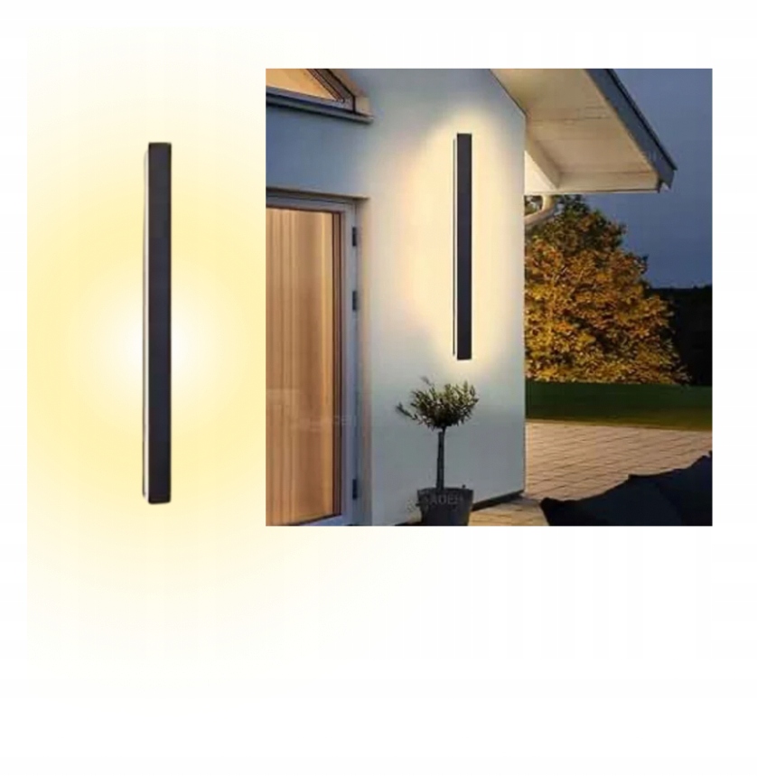 Zahradní nástěnné svítidlo Černá Dlouhá nástěnná lampa 115 cm 40 W Villa