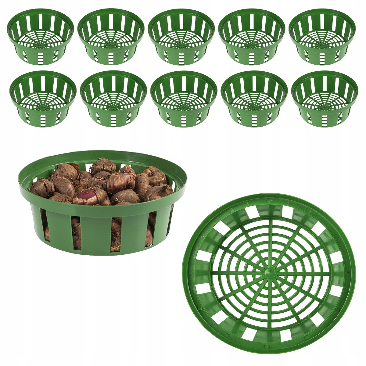 KOSZYK NA CEBULE DONICZKA KOSZYKI CEBULKI OSŁONKI SADZONEK CEBUL 20CM 10SZT
