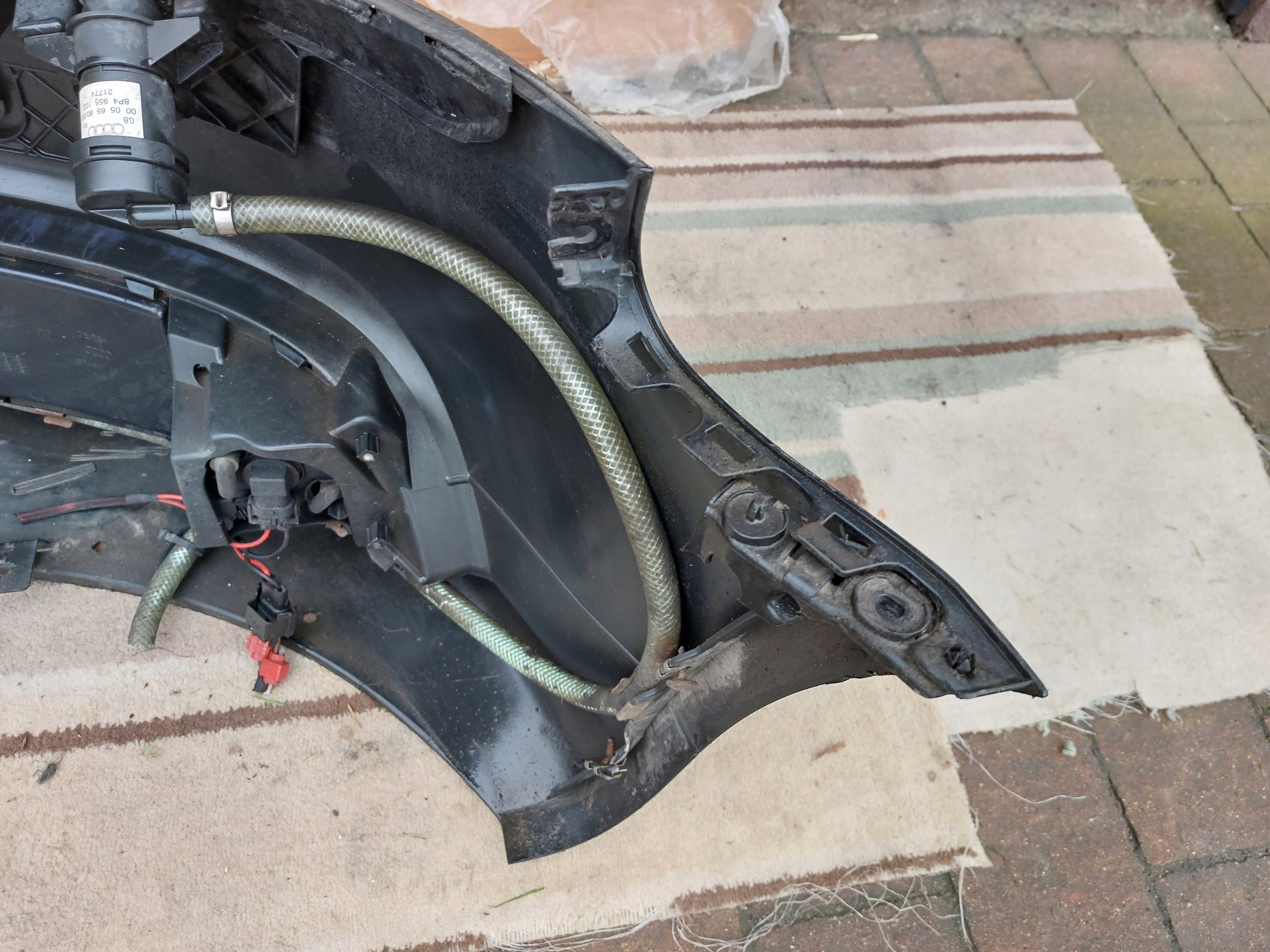 bumper front AUDI A3 8P 05-08r S-LINE black washers