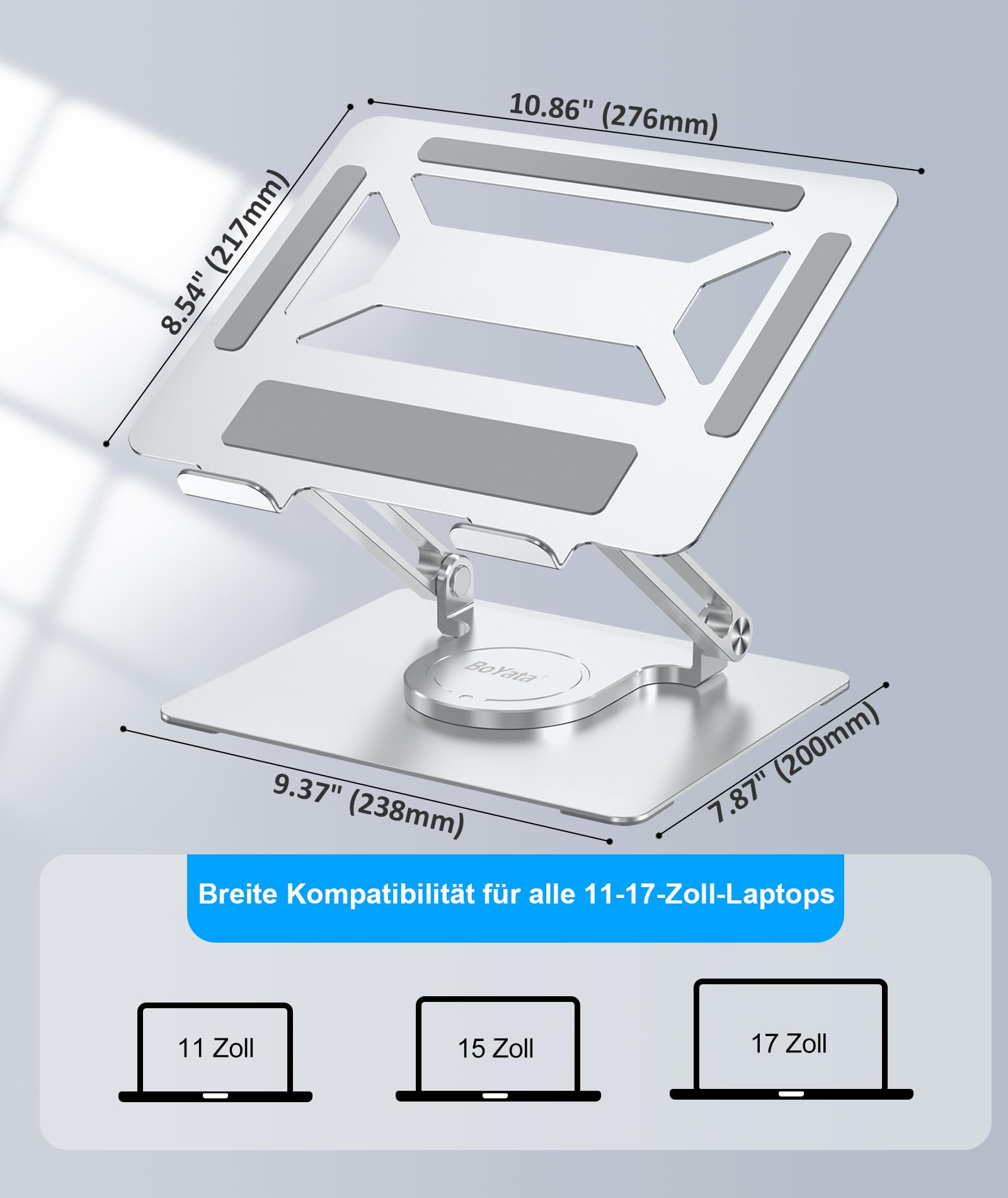 BOYATA REGULOWANA PODSTAWKA OBROTOWA STOJAK DO LAPTOPÓW MONITORÓW 17 CALI — miniatura 4