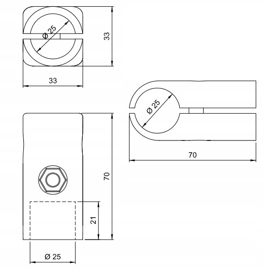ZŁĄCZKA S KOŃCOWA MAŁA DO RUR 25MM Kod producenta AMB42M