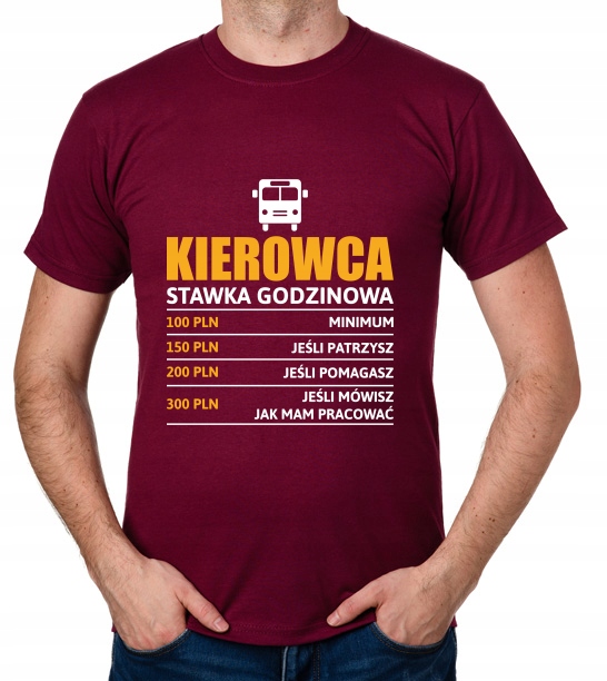 

koszulka Kierowca stawka godzinowa autobus prezent