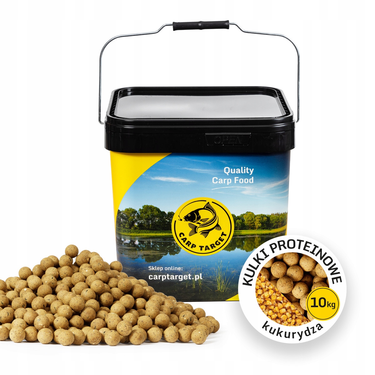 Proteinové kuličky Sladká kukuřice 20 mm 10 kg kbelík 17 l