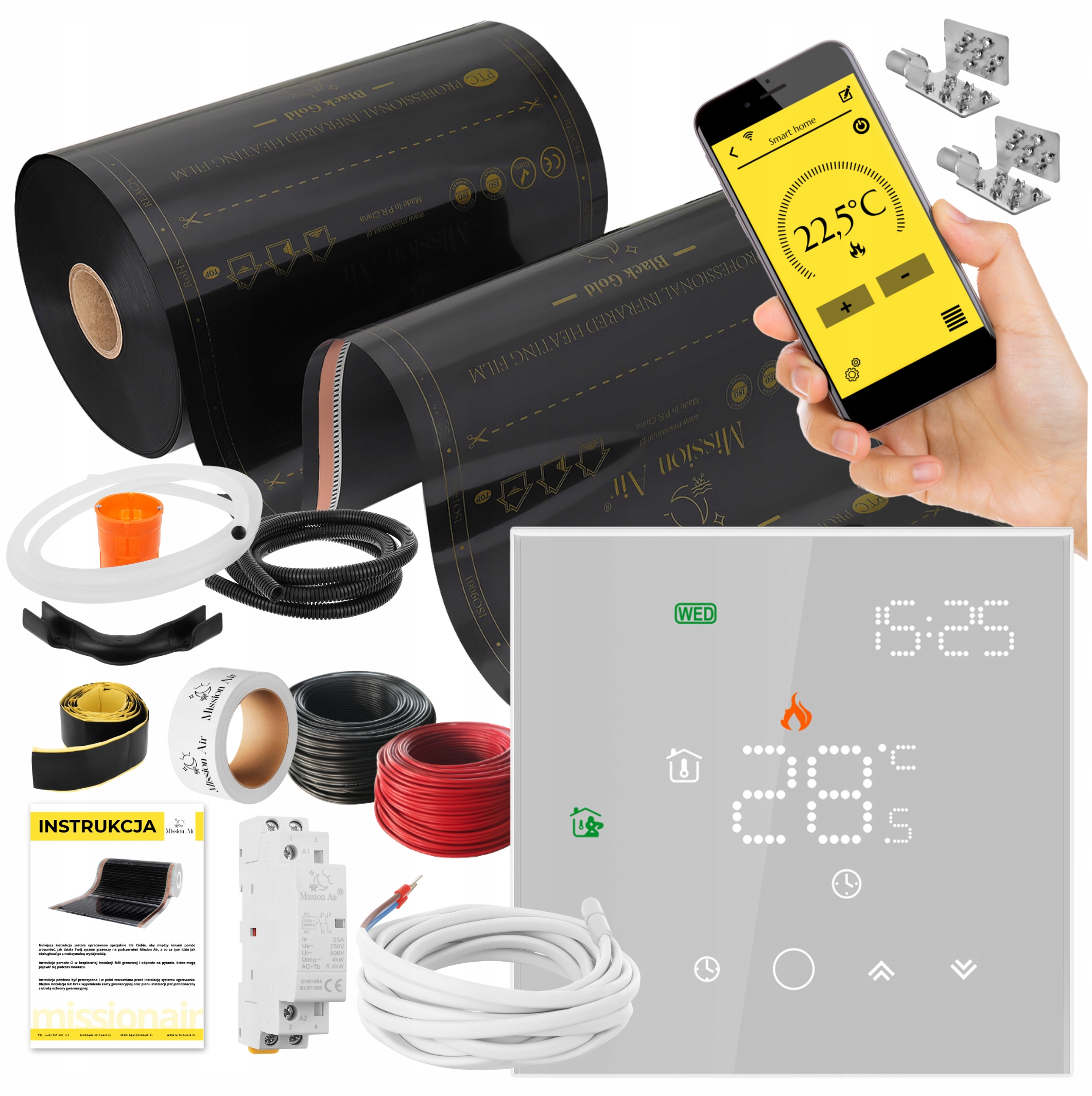 Set Fólie Vyhřívací Podložka Infračervená 26 m² 160 W