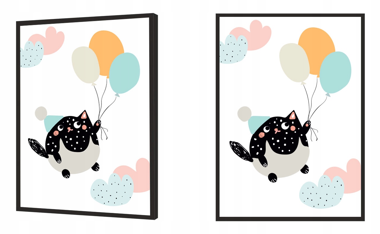 OBRAZ PLAKAT W RAMIE 33x43 cm Kot PD222 Marka inna