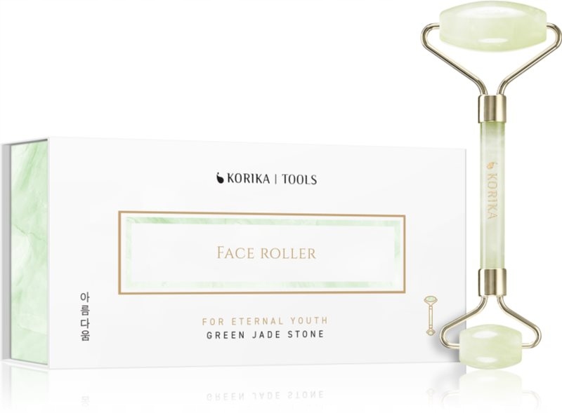 Korika Jade Stone Face Masážní Roller Masážní Přístroj Ze Zeleného Jadeitu