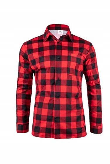 

Polska Koszula Flanelowa w Kratę Bawełna r. Xs
