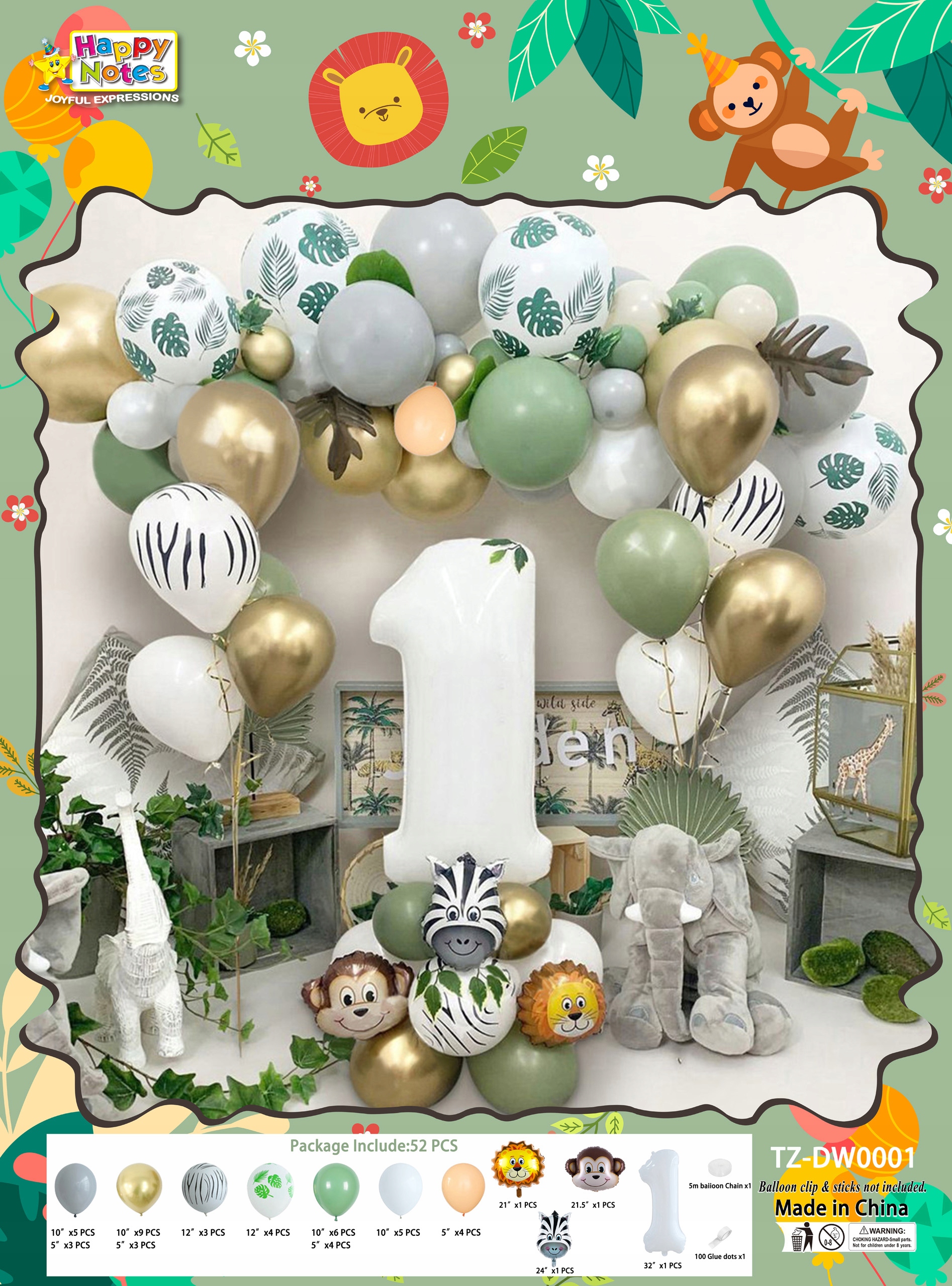 

Girlanda Balonowa Balony Zwierzęta Zoo 1 Roczek