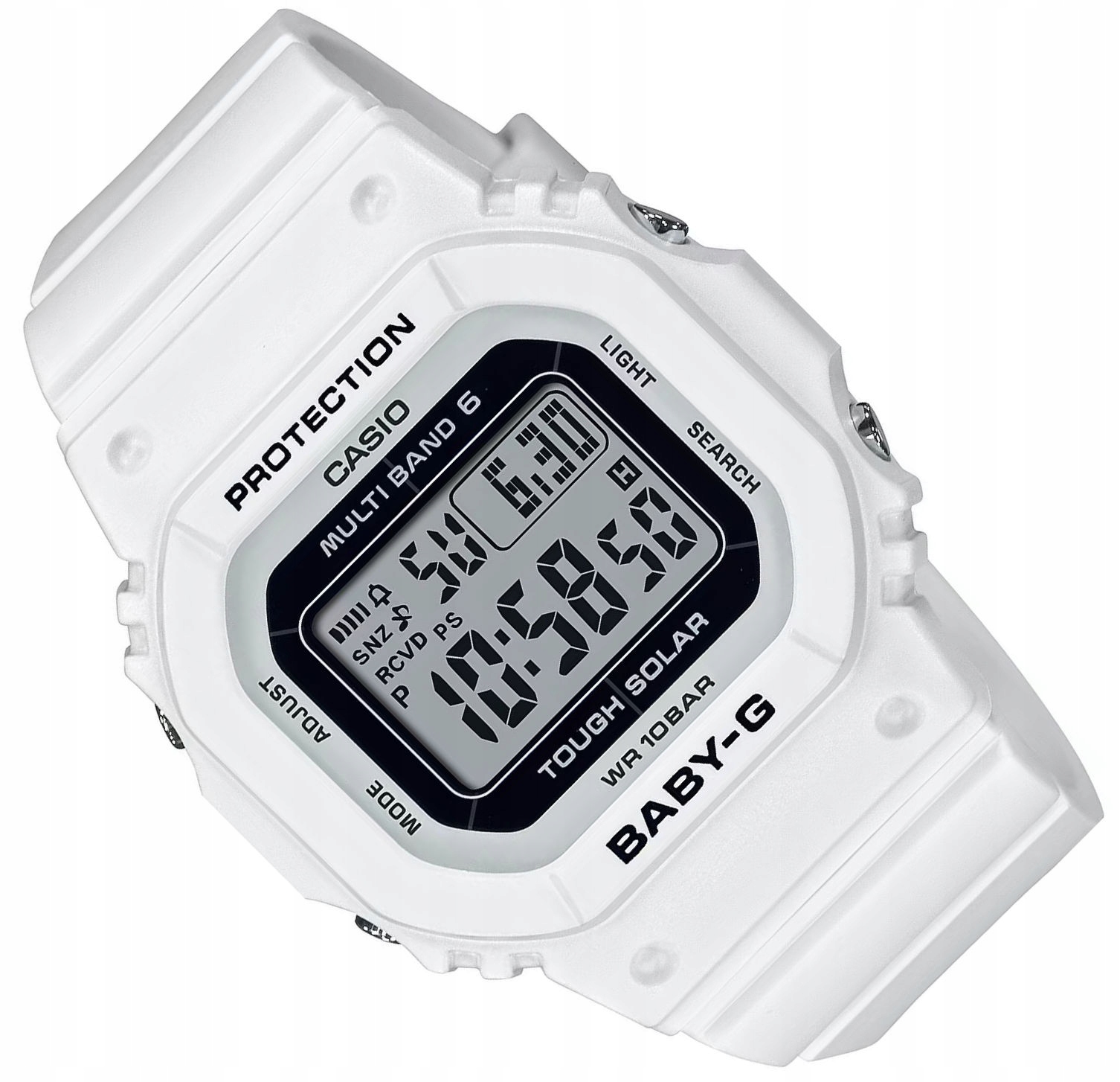 Bílé Odolné Hodinky Casio Baby-g BGD-5650 Solární Baterie DCF77
