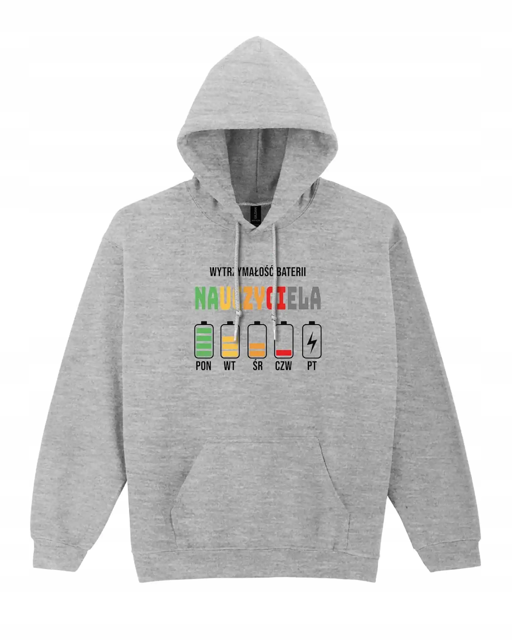 Mikina s kapucí pro učitele Energie Plán týdne Šedá XL