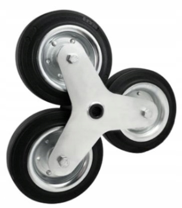 Kolečko 3 x průměr 140 mm pro schodišťový vozík, pojízdná sada kol, N 140 kg
