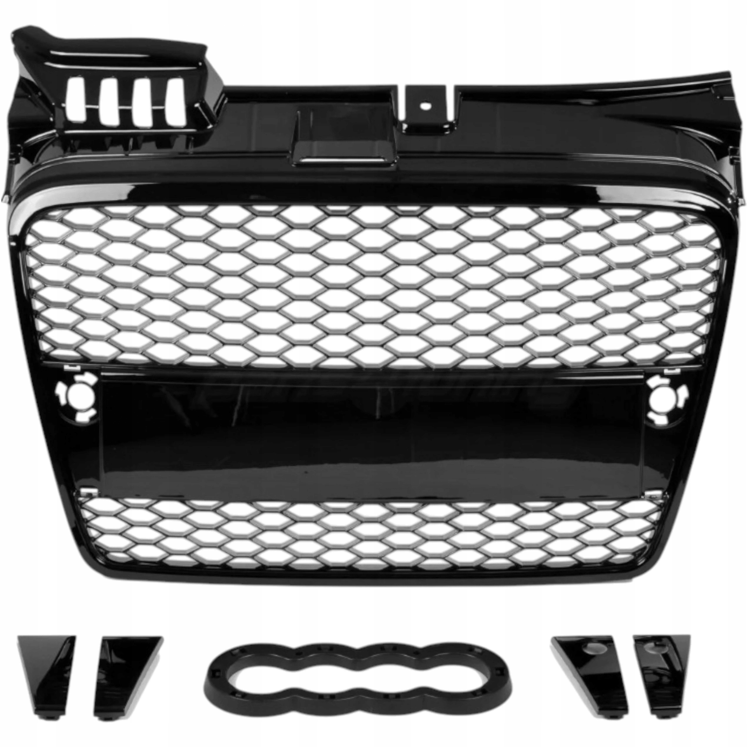 Audi A4 B7 04- Atrapa Gril Chladiče Medová Plástev Černý Lesk Tuning