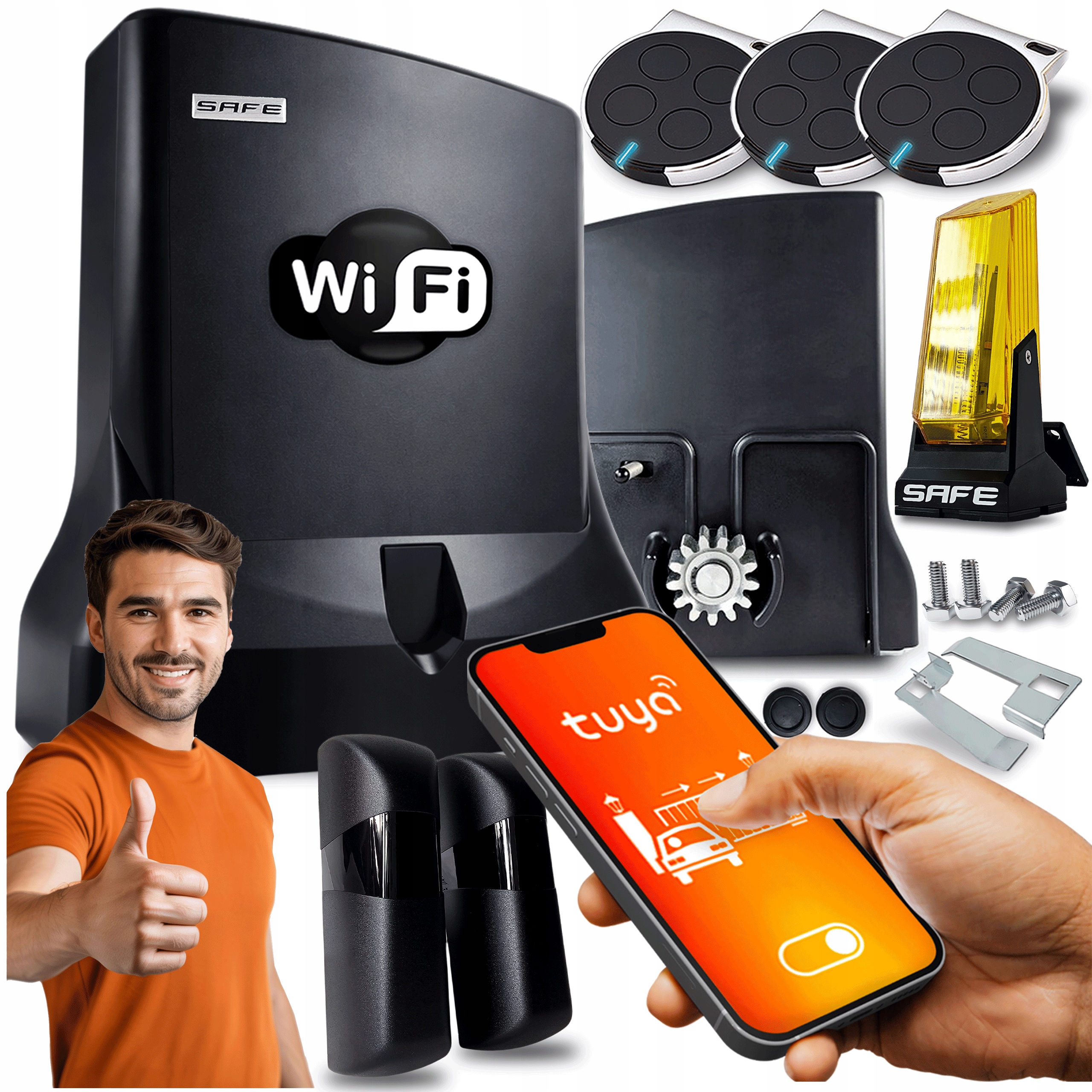 Pohon Pro Posuvnou Bránu Set automat 3 Ovladače lampa 800 kg Wifi Tuya