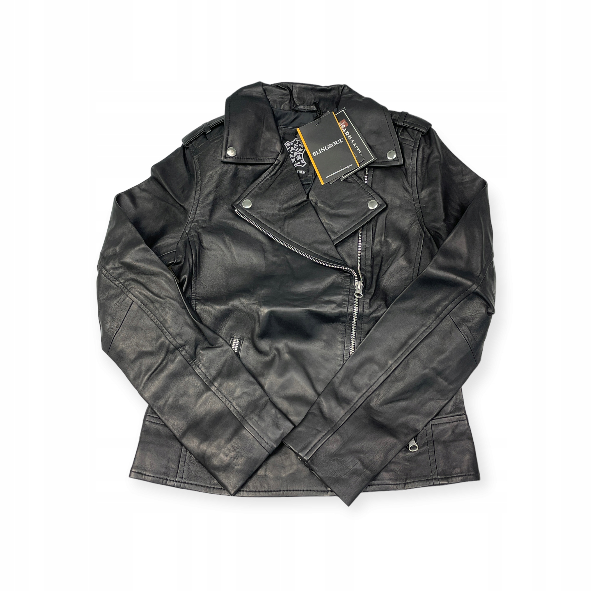 Dámská černá kožená bunda Real Leather S
