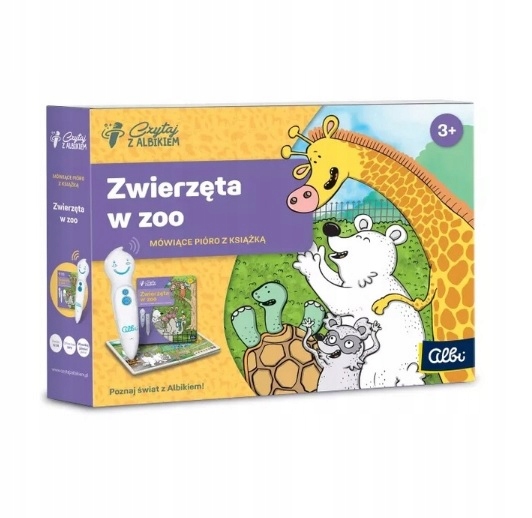 CZYTAJ Z ALBIKIEM ZESTAW ZWIERZĘTA W ZOO + PIÓRO ALBI ALBIK zestaw z Piórem Nośnik książka papierowa