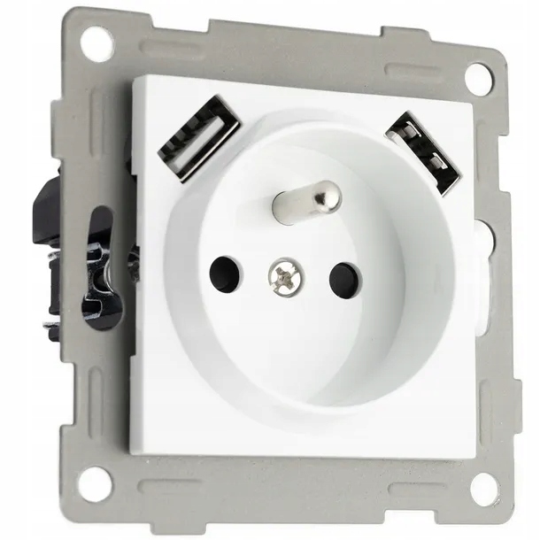 

Gniazdko do ramek 230V z Bolcem 2x Usb Premium