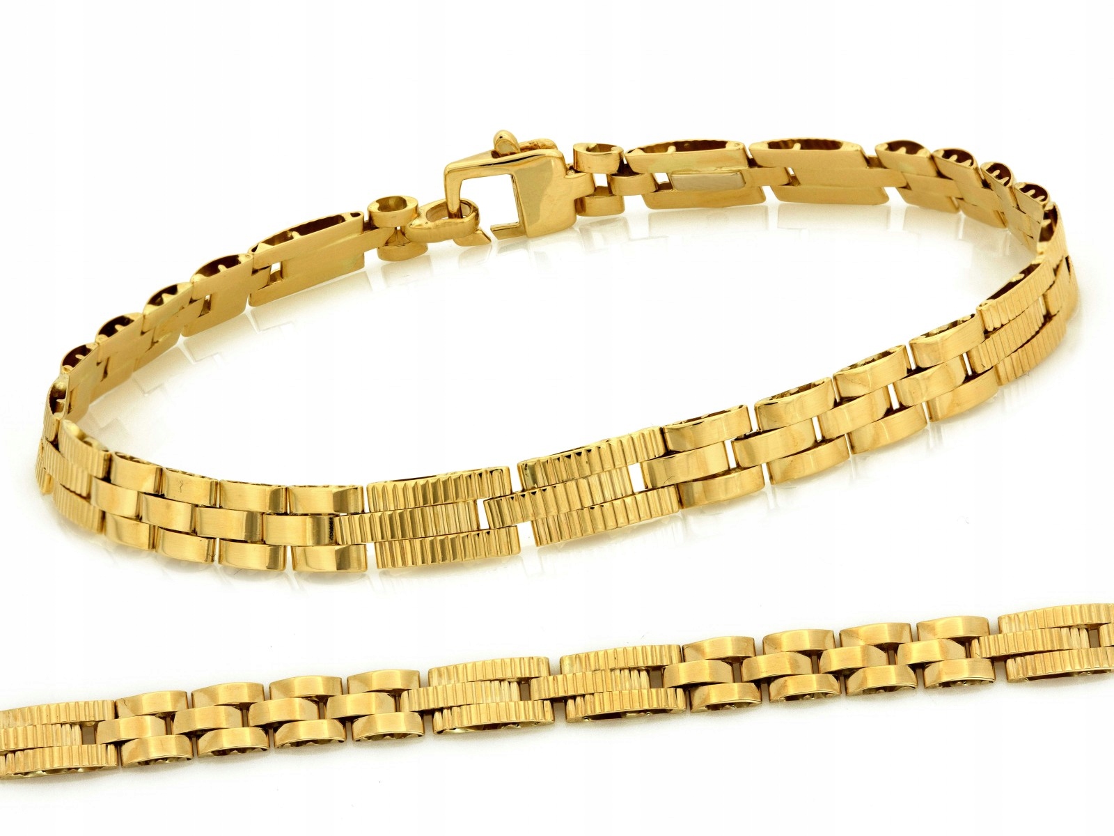 Zlatý náramek 585 dílkový pánský 22 cm elegantní vzor 10.82 g módní
