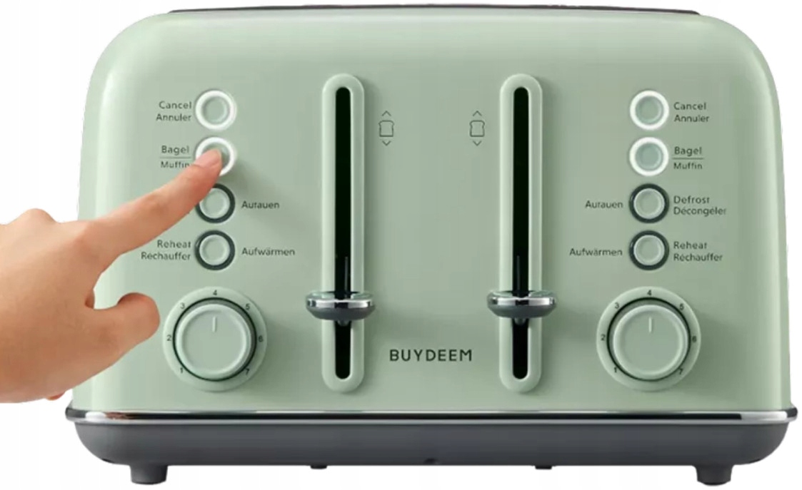 BUYDEEM Toster na 4 kromki, DT640E, Cozy Greenish, EU — 12