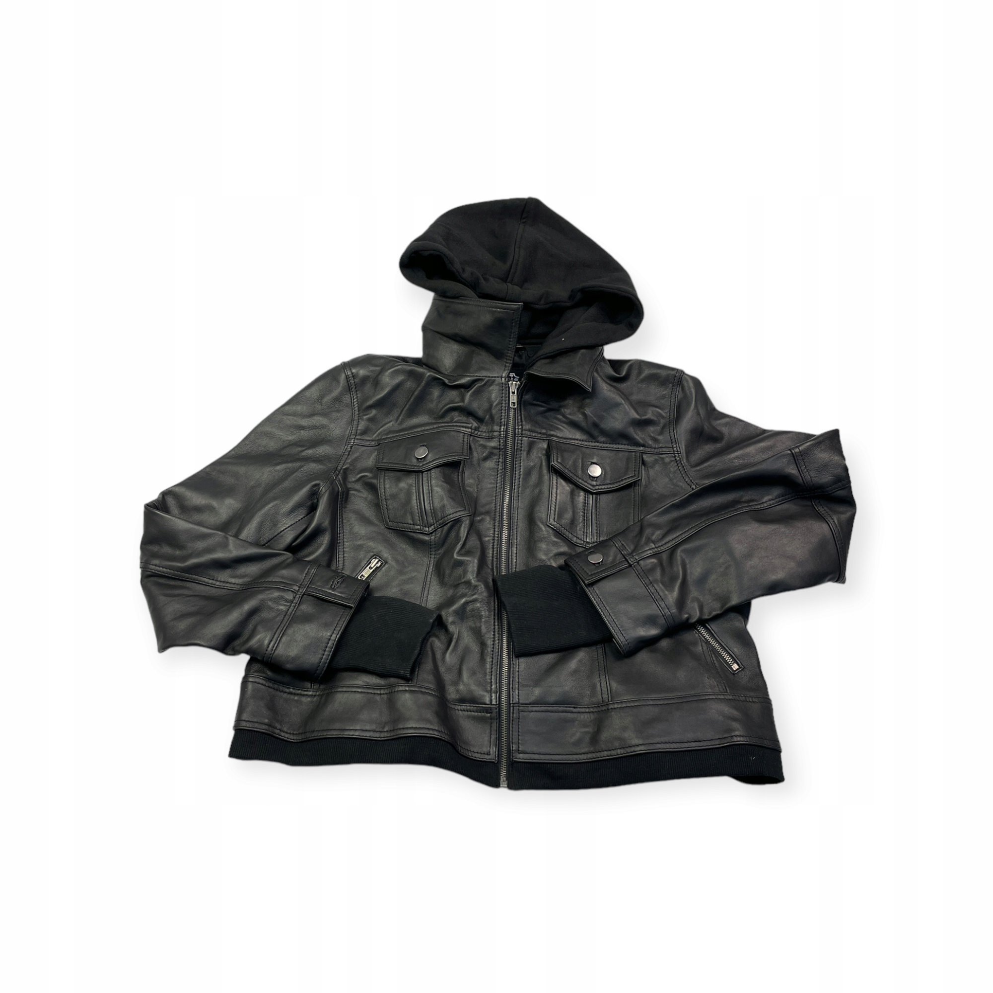 Dámská kožená bunda s kapucí Real Leather 2XL