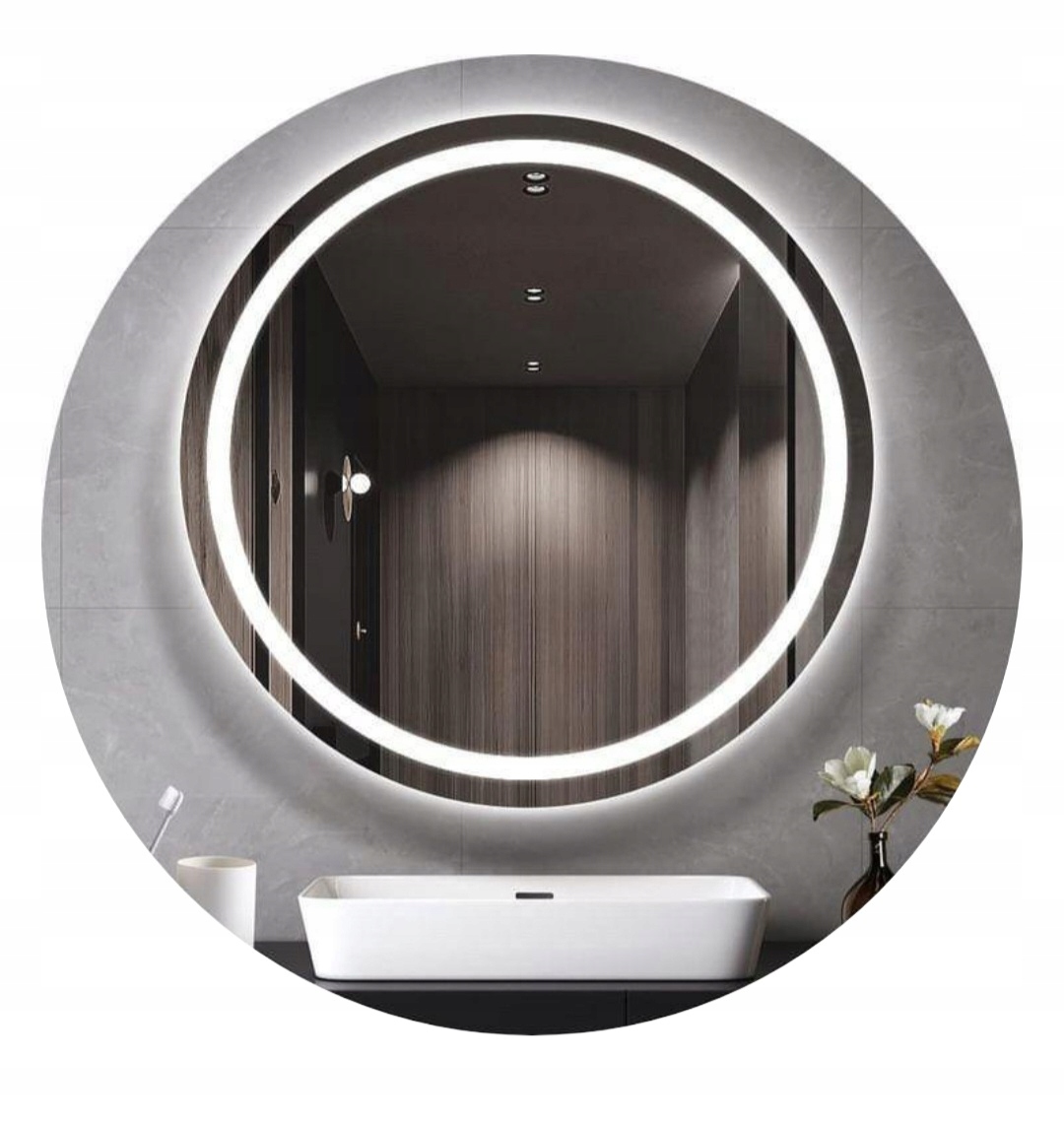 Kúpeľňové Zrkadlo Led Cob 90 CM Okrúhle S Led Podsvietením