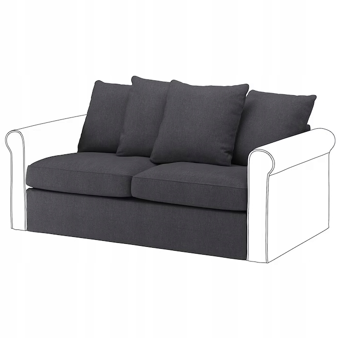 Ikea Gronlid Poťah na 2-miestnu rozkladaciu pohovku Sporda, tmavosivý