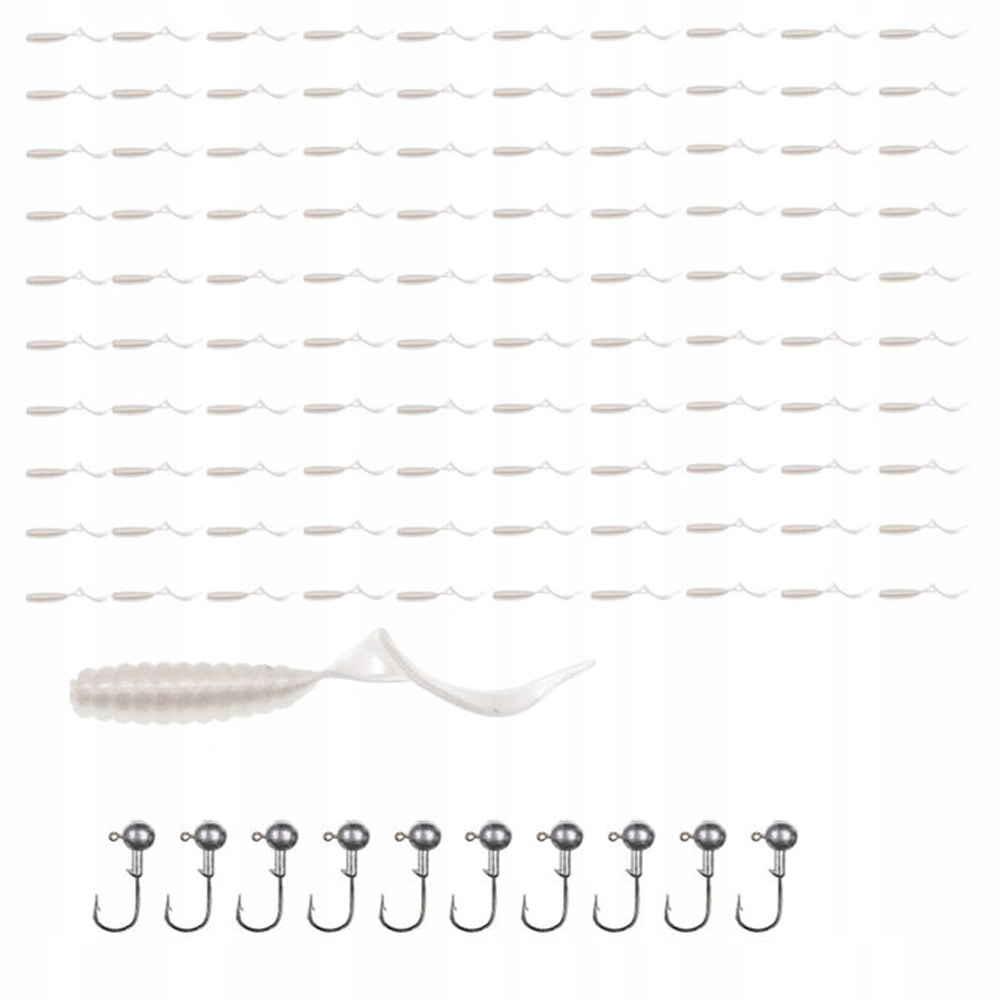 zestaw Gum Przynęty spinningowe Główki 4cm 110szt