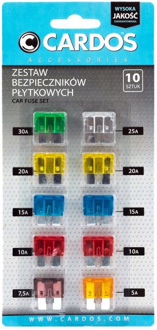 K2 - CARDOS - BEZPIECZNIKI PŁYTKOWE ZESTAW 10 SZT.