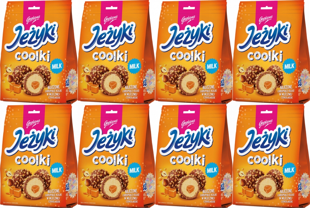 Jeżyki Coolki Milk w czekoladzie mlecznej 140,4g x8