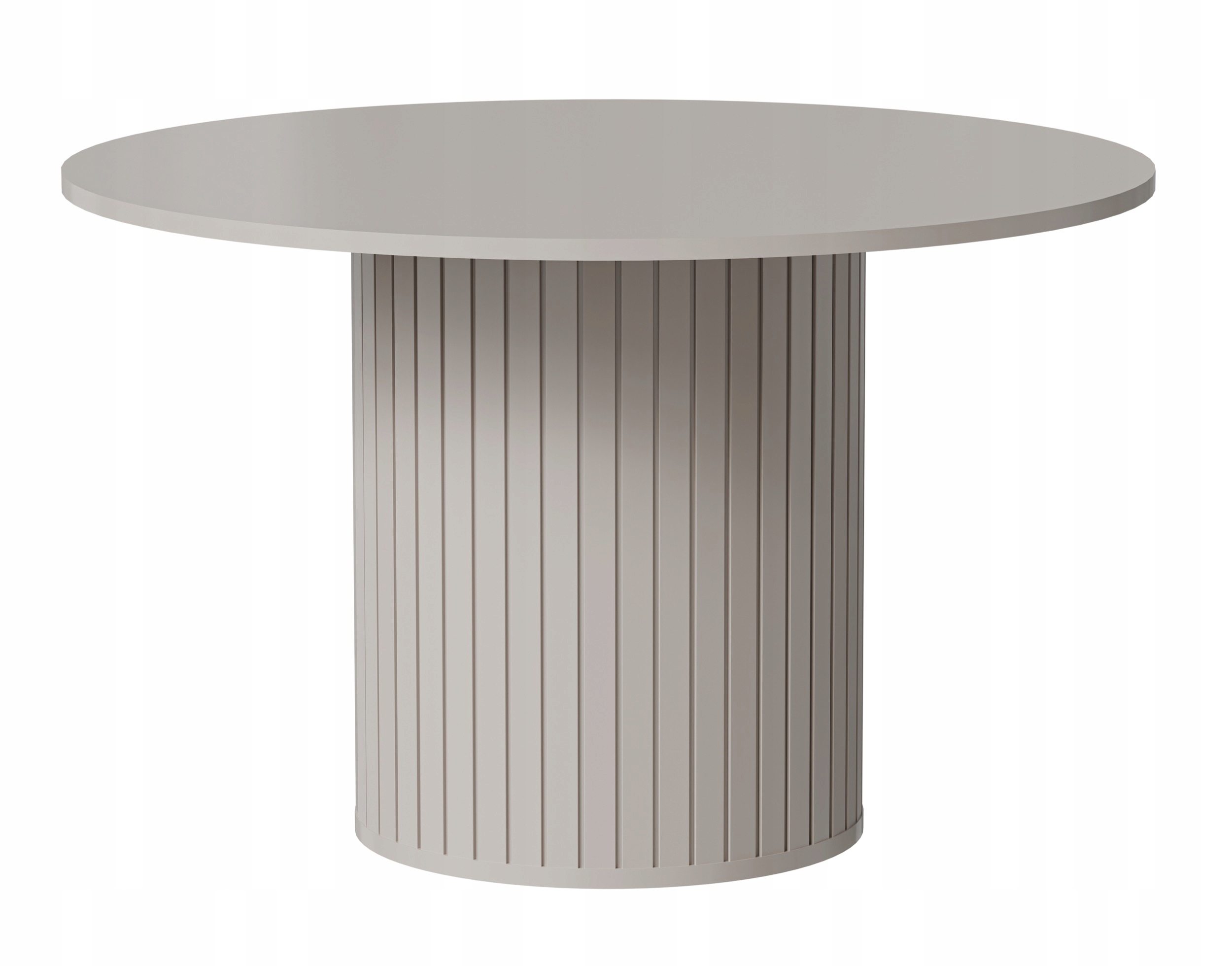 kulatý stůl Zante s rýhami 120 cm šedý béžový