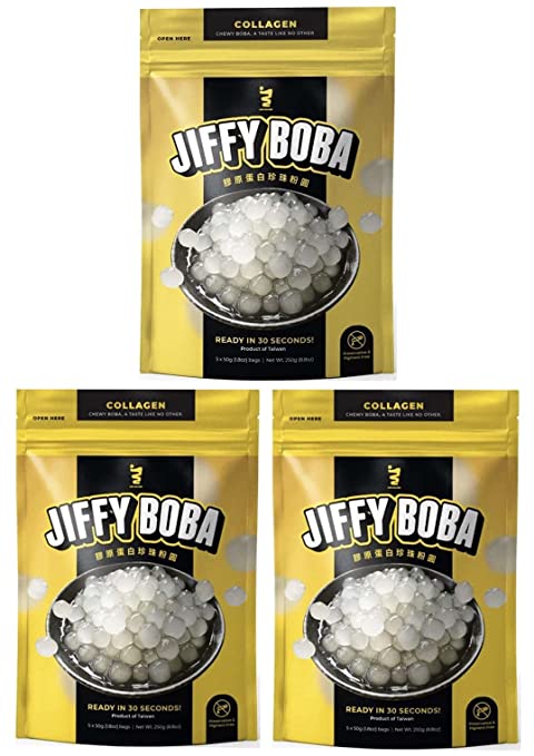 JIFFY BOBA TEA PEREŁKI COLAGEN TAPIOKA bubble tea 5x50g 250g EAN (GTIN) 723509902278