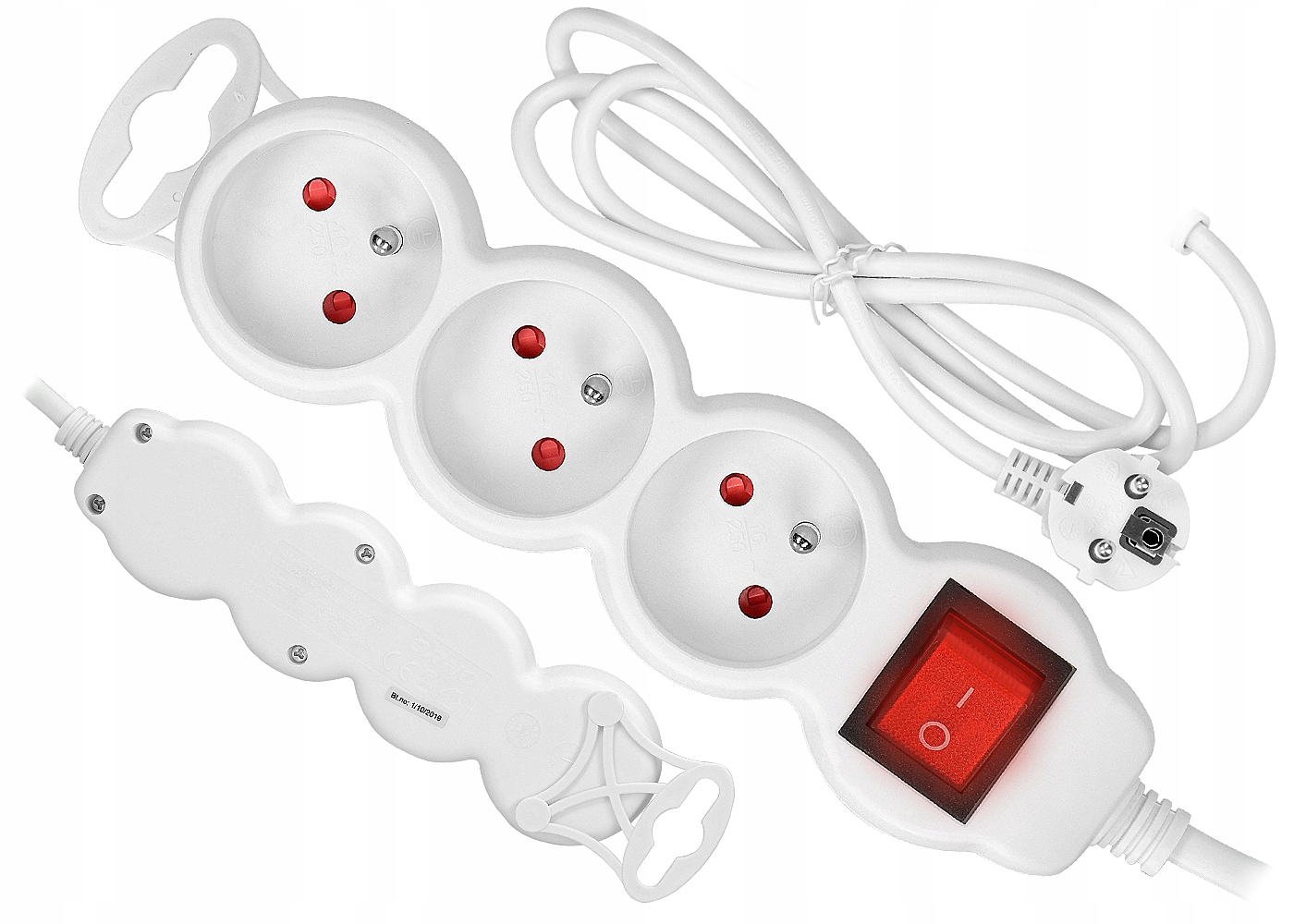 Przedłużacz listwowy Orno 5 m 3 szt. gniazd biały