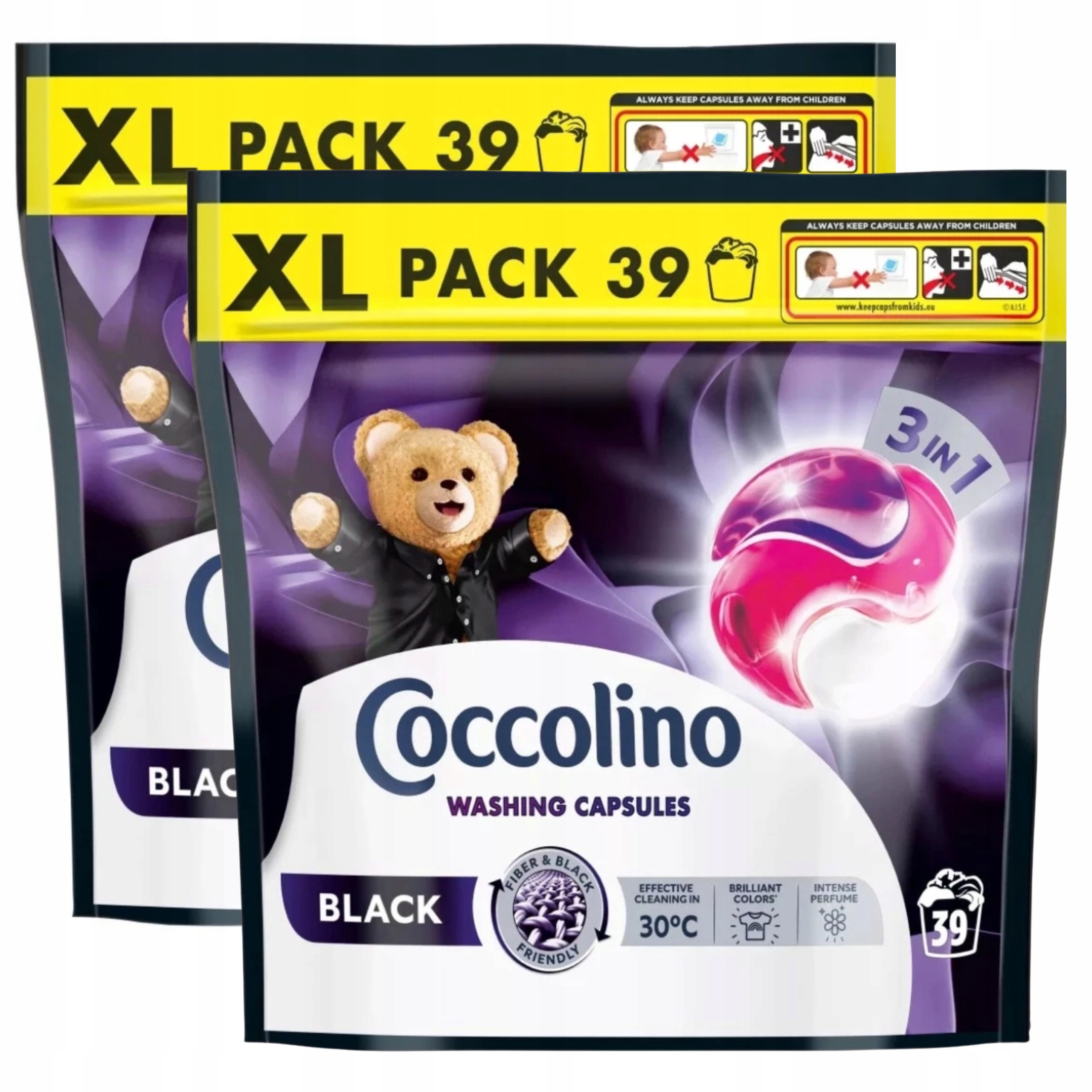 2x Kapsułki do prania Coccolino Black Do Czarnego Ciemnego 3w1 (Na 78 Prań)
