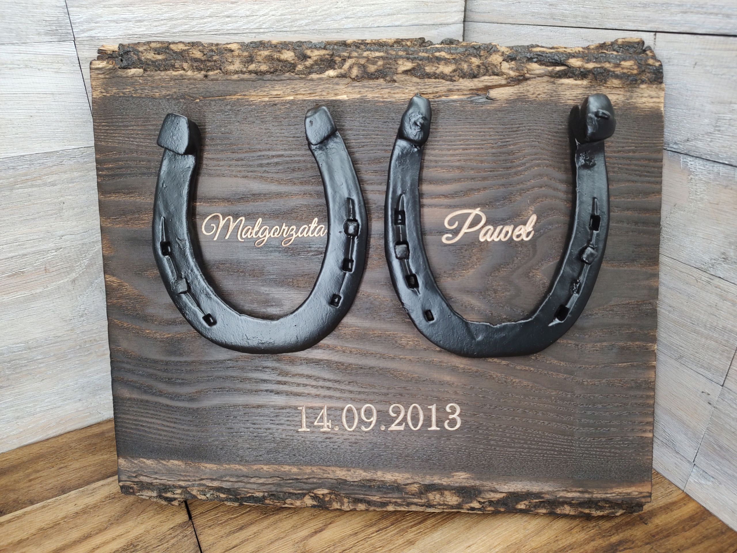 Personalizovaný dárek svatba retro gravírování podkovy