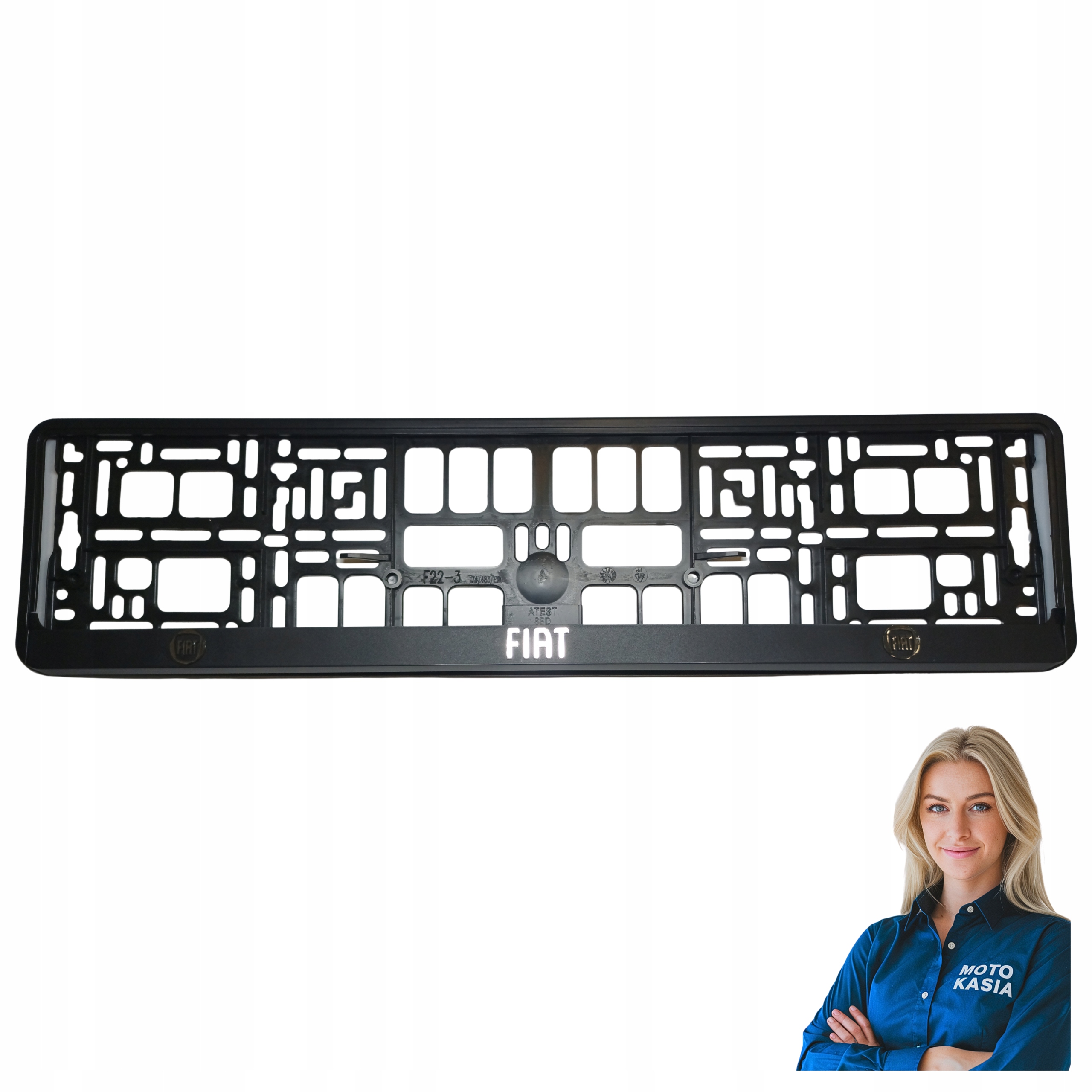 Zestaw Ramki 3D pod Tablice Rejestracyjne Fiat 2szt czarne