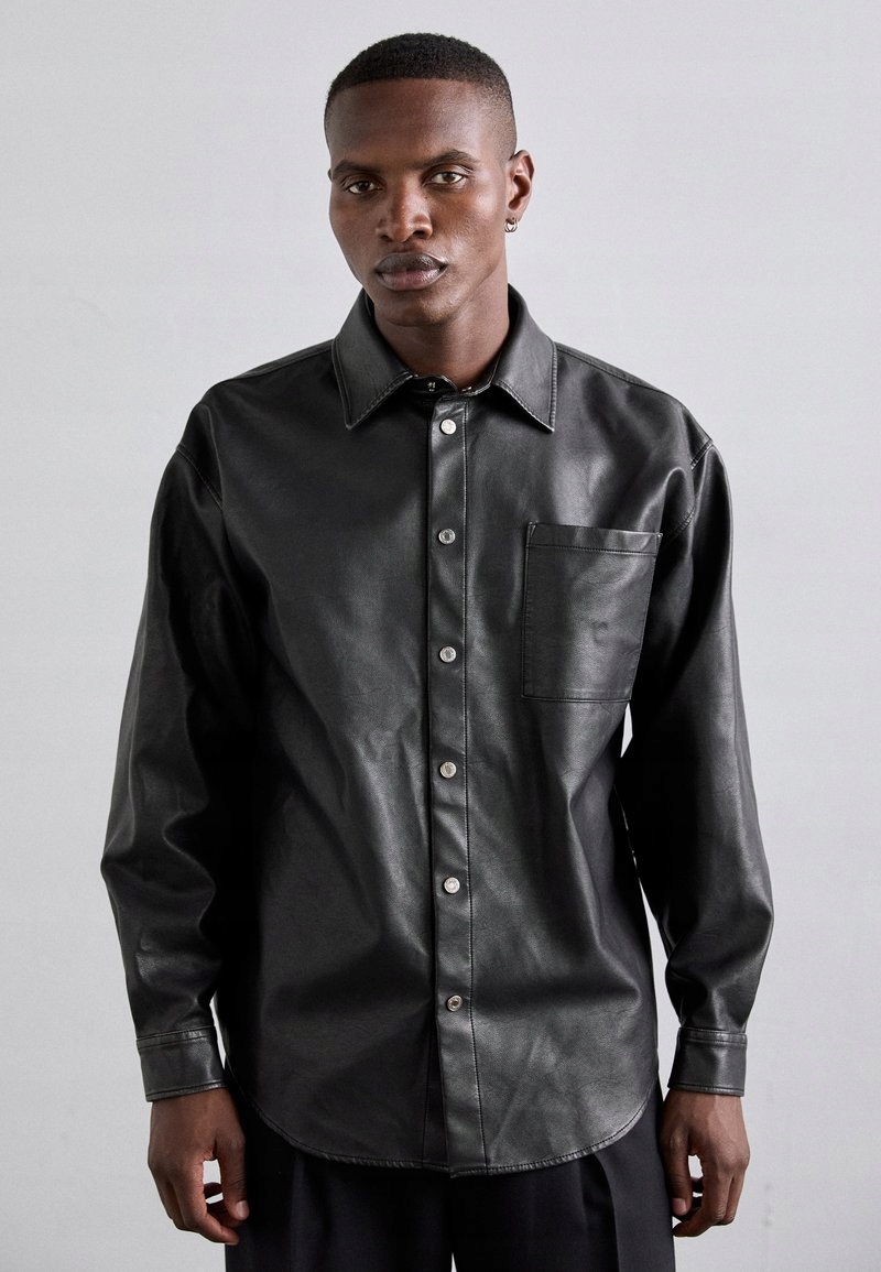 Černá košile z ekokůže Msgm 42