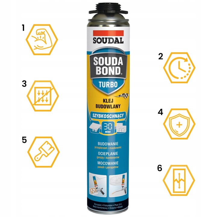 Pianoklej Soudal SoudaBond Turbo 750 ml Klej Uniwersalny Budowlany EAN (GTIN) 5411183164970