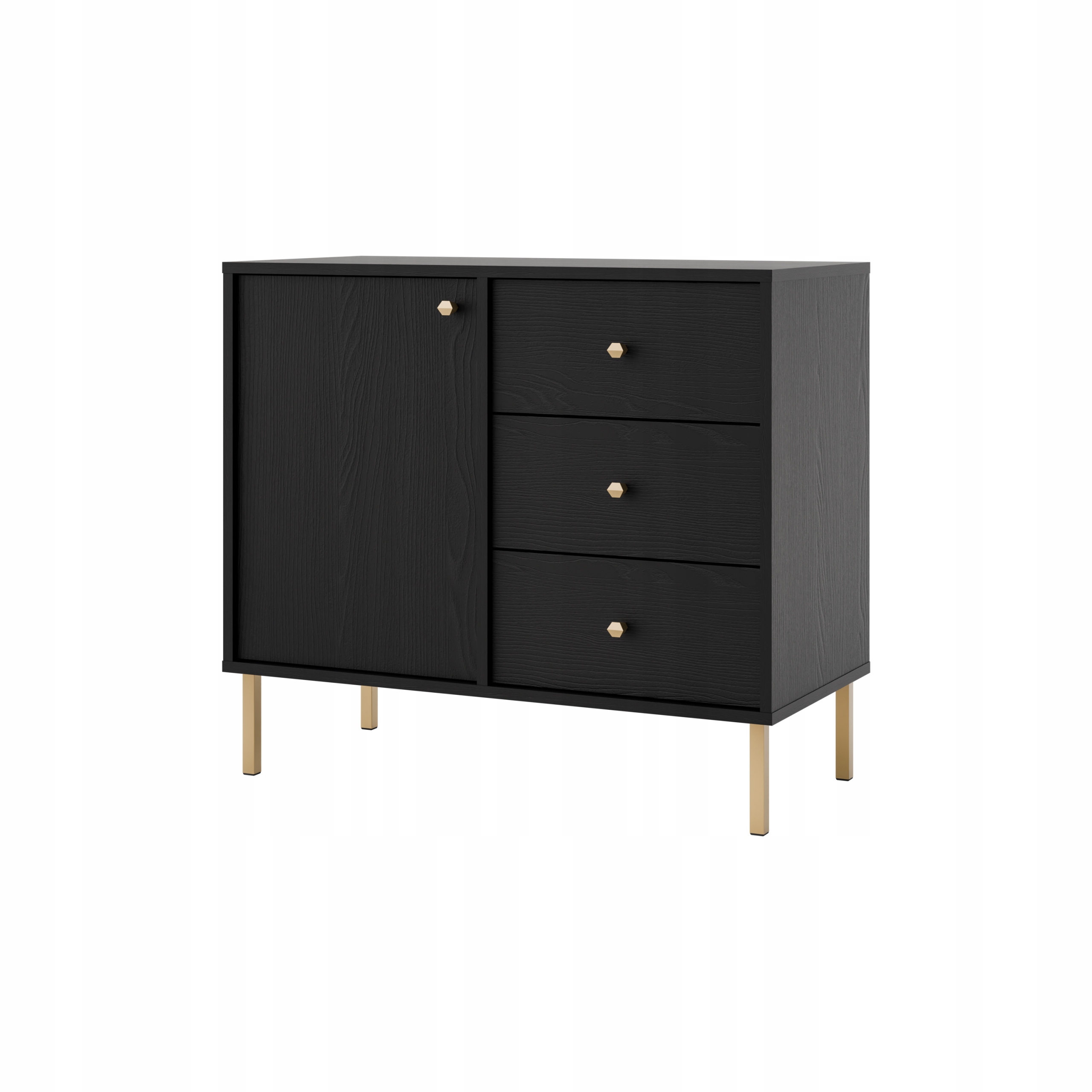Komoda Torino 84 cm do obývacího pokoje Ložnice 3 zásuvky Dvířka Grafit