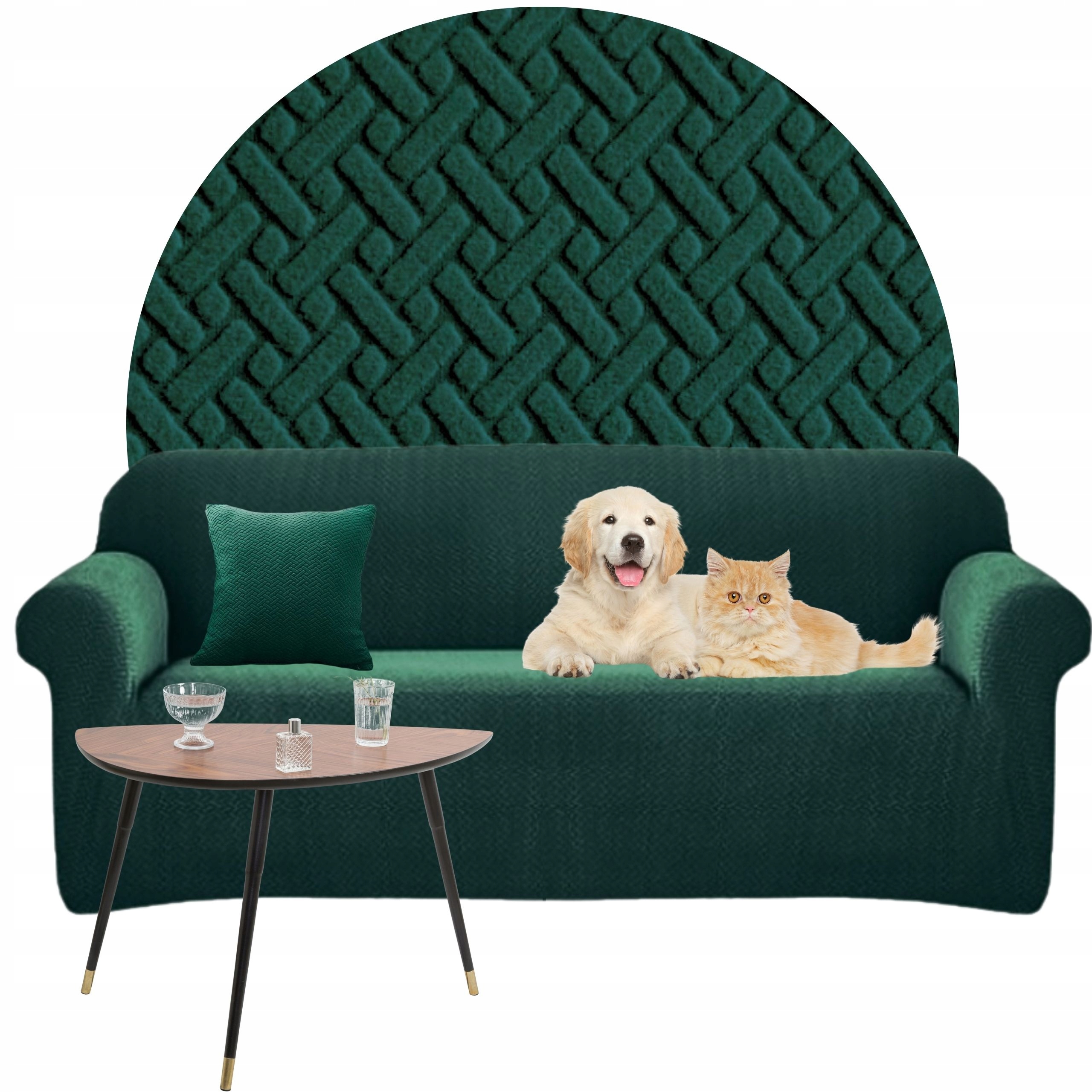 Potah Na Pohovku Rohová Pohovka Žakár Jedle 190-230 Oeko-tex