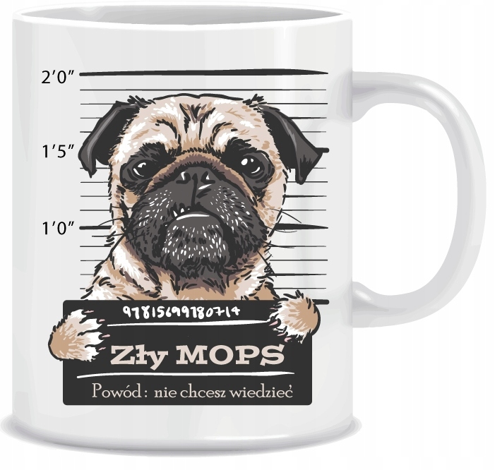 

Kubek Pies Mops na prezent 330ml + kartonik