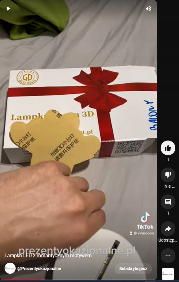 Lampka Nocna 3D USB Balony Serce + Kostka ON/OFF Kolekcja DONG03294037740377