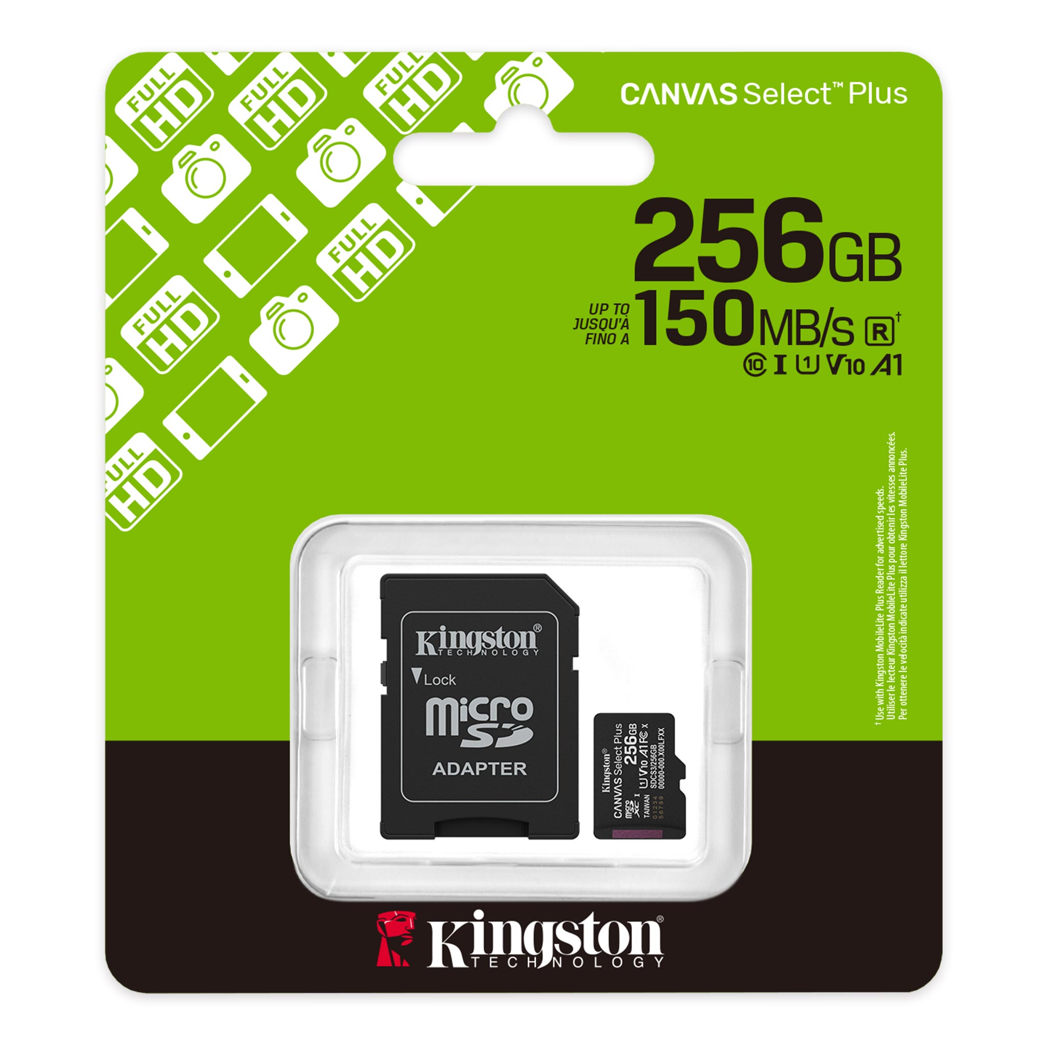 Kingston SDCS3/256GB paměťová karta Canvas Plus 256GB microSDXC 150MB/s