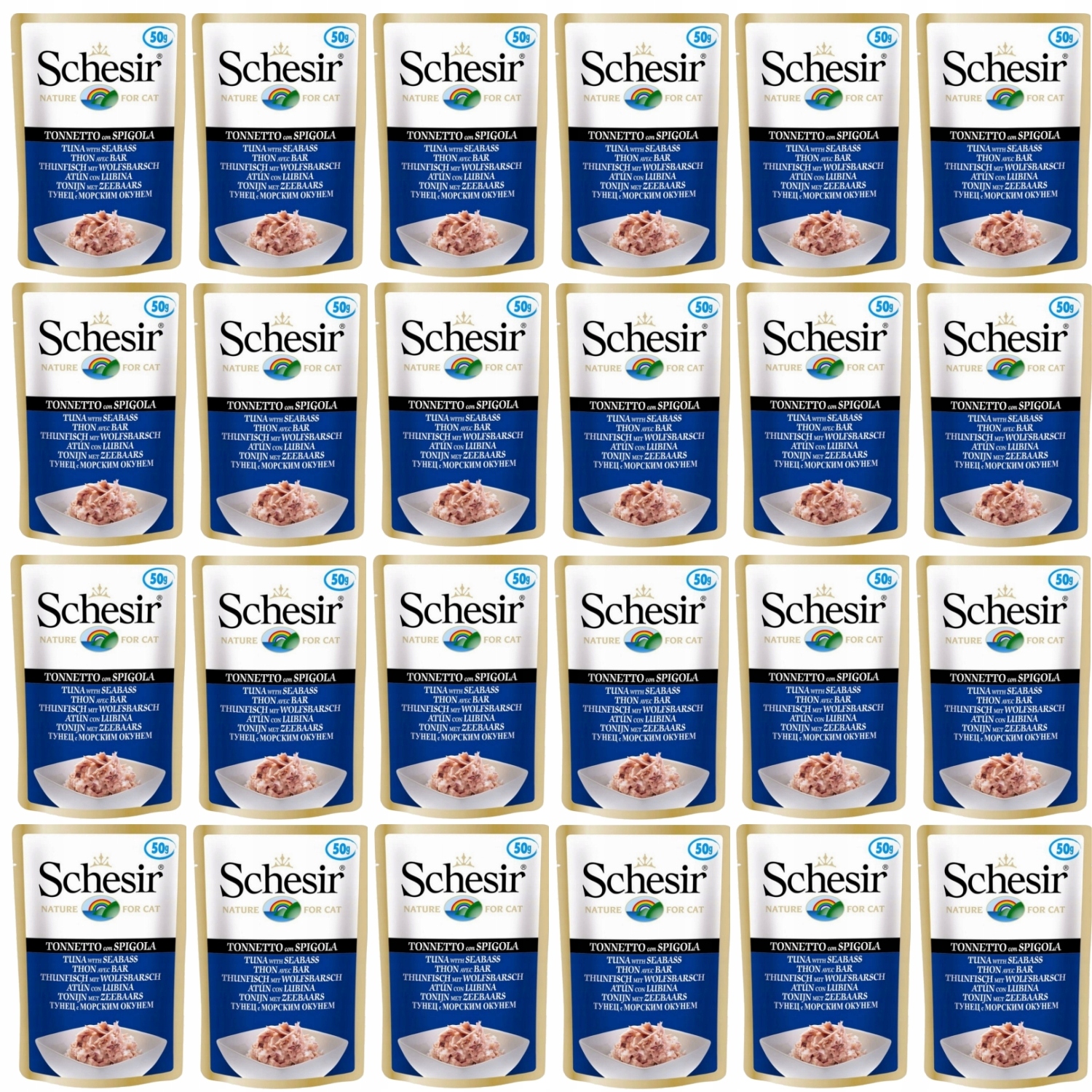 Schesir Mokra Karma Dla Kota Tuńczyk Z Okoniem Morskim W Galaretce 24x50g